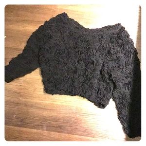 American Apparel Black Chunky Rose Sweater